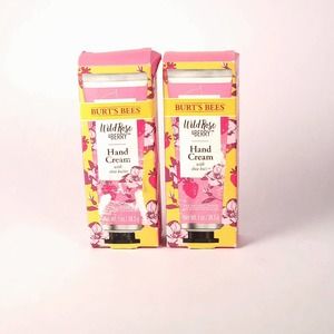 2pk Burt's Bees Wild Rose & Berry Hand Cream Shea Butter 1 oz ea Deadstock Bulk